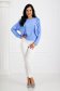 Lightblue women`s blouse georgette loose fit plumeti with ruffle details 3 - StarShinerS.com