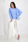 Lightblue women`s blouse georgette loose fit plumeti with ruffle details 4 - StarShinerS.com
