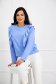 Lightblue women`s blouse georgette loose fit plumeti with ruffle details 5 - StarShinerS.com