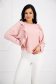 Bluza dama din georgette cu aplicatii din plumeti roz-pudra cu croi larg si volanase - SunShine 1 - StarShinerS.ro