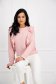Bluza dama din georgette cu aplicatii din plumeti roz-pudra cu croi larg si volanase - SunShine 5 - StarShinerS.ro