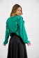 Bluza dama din georgette cu aplicatii din plumeti verde cu croi larg si volanase - SunShine 2 - StarShinerS.ro
