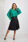 Green women`s blouse georgette loose fit plumeti with ruffle details 3 - StarShinerS.com