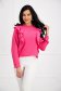 Bluza dama din georgette cu aplicatii din plumeti roz cu croi larg si volanase - SunShine 1 - StarShinerS.ro