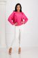 Pink women`s blouse georgette loose fit plumeti with ruffle details 4 - StarShinerS.com