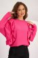 Bluza dama din georgette cu aplicatii din plumeti roz cu croi larg si volanase - SunShine 6 - StarShinerS.ro
