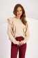 Beige women`s blouse georgette loose fit plumeti with ruffle details 1 - StarShinerS.com