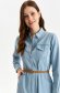 Blue dress cotton cloche shirt dress with front pockets 2 - StarShinerS.com