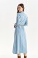 Blue dress cotton cloche shirt dress with front pockets 3 - StarShinerS.com