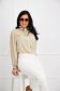 Beige women`s blouse from veil fabric loose fit with puffed sleeves 5 - StarShinerS.com