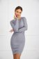 Grey dress knitted with tented cut with embellished accessories 2 - StarShinerS.com