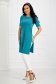 Turquoise Lycra Long T-Shirt with Side Slit - StarShinerS 4 - StarShinerS.com