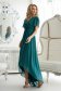 Asymmetric Green Glitter Voile Dress in Clos - Artista 1 - StarShinerS.com