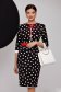 Rochie din stofa usor elastica neagra tip creion cu nasturi decorativi - Fofy 1 - StarShinerS.ro