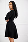 Black crepe short skater dress with round neckline - StarShinerS 2 - StarShinerS.com