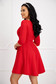 Red Crepe Short A-Line Dress with Round Neckline - StarShinerS 3 - StarShinerS.com