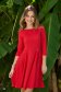 Red dress crepe short cut cloche with rounded cleavage - StarShinerS 2 - StarShinerS.com