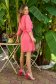 Rochie din voal roz scurta in clos cu elastic in talie si maneci bufante - Top Secret 4 - StarShinerS.ro