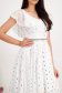 Dress made of fine touch material, white, knee-length, A-line with frills - StarShinerS 4 - StarShinerS.com