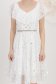 Rochie din material fin la atingere alba pana la genunchi in clos cu volanase - StarShinerS 4 - StarShinerS.ro