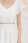 Rochie din material fin la atingere alba pana la genunchi in clos cu volanase - StarShinerS 6 - StarShinerS.ro