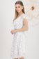 Rochie din material fin la atingere alba pana la genunchi in clos cu volanase - StarShinerS 2 - StarShinerS.ro