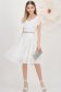 Rochie din material fin la atingere alba pana la genunchi in clos cu volanase - StarShinerS 3 - StarShinerS.ro