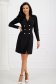 Black dress blazer type slightly elastic fabric with decorative buttons - StarShinerS high shoulders 4 - StarShinerS.com