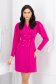 Fuchsia Jacket Dress made of slightly elastic fabric with decorative buttons and puffy shoulders - StarShinerS 1 - StarShinerS.com