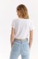 White t-shirt cotton loose fit with rounded cleavage 3 - StarShinerS.com