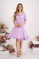 Lightpurple dress crepe cloche cowl neck - StarShinerS with ruffles at the buttom of the dress 4 - StarShinerS.com