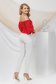 Red women`s blouse from satin with puffed sleeves naked shoulders 6 - StarShinerS.com