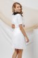 Ivory dress elastic cloth short sleeve with decorative buttons 2 - StarShinerS.com