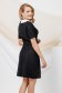Black dress elastic cloth short sleeve with decorative buttons 2 - StarShinerS.com