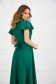 Green dress midi cloche crepe with bell sleeve accessorized with tied waistband 3 - StarShinerS.com