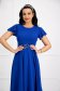 Blue dress midi cloche crepe with bell sleeve accessorized with tied waistband 3 - StarShinerS.com