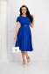 Blue dress midi cloche crepe with bell sleeve accessorized with tied waistband 4 - StarShinerS.com
