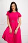 Pink dress midi cloche crepe with bell sleeve accessorized with tied waistband 3 - StarShinerS.com