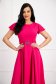 Pink dress midi cloche crepe with bell sleeve accessorized with tied waistband 1 - StarShinerS.com