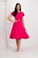 Pink dress midi cloche crepe with bell sleeve accessorized with tied waistband 4 - StarShinerS.com