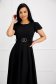 Black dress midi cloche crepe with bell sleeve accessorized with tied waistband 2 - StarShinerS.com