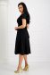 Black dress midi cloche crepe with bell sleeve accessorized with tied waistband 5 - StarShinerS.com