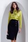 Lightgreen women`s blouse from satin loose fit ruffled collar 1 - StarShinerS.com