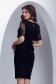 Rochie din stofa neagra eleganta midi cu maneci din dantela - Fofy 2 - StarShinerS.ro