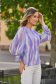 Women`s blouse from veil fabric loose fit with puffed sleeves 3 - StarShinerS.com