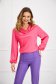 Pink women`s blouse from satin loose fit cowl neck 2 - StarShinerS.com