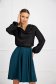 Black women`s blouse from satin loose fit cowl neck 1 - StarShinerS.com