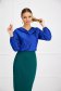 Blue women`s blouse from satin loose fit cowl neck 2 - StarShinerS.com