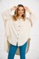 Oversize women's blouse made of thin cream material with a wide asymmetrical cut - SunShine 4 - StarShinerS.com