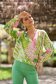 Women`s blouse from satin loose fit with puffed sleeves 3 - StarShinerS.com